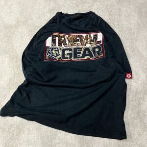 Vintage Y2K Tribal Gear T-Shirt Graphic Logo Streetwear Black Cut Tag Mens‎ M ?